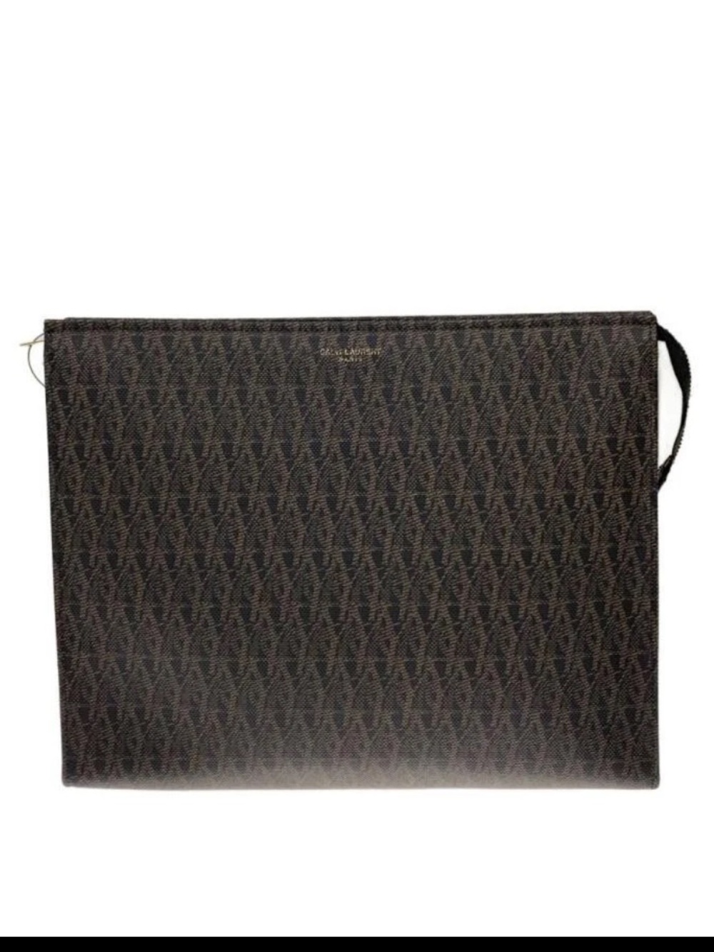 Saint Laurent Brown Monogram Toiletry Zip Pouch